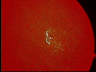 [Clouded Solar Spot 1520.  The image shown is reduced in size to fit this page.  Click on the image to load a full size image in a new window.]